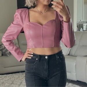 COPY - Zara faux leather crop top size M